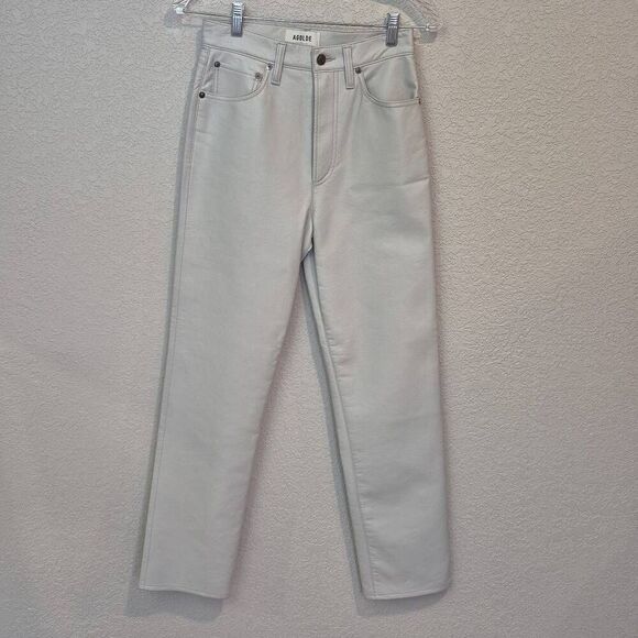 New Agolde Pants Recycled Leather High Rise Size 24 - Picture 1 of 10